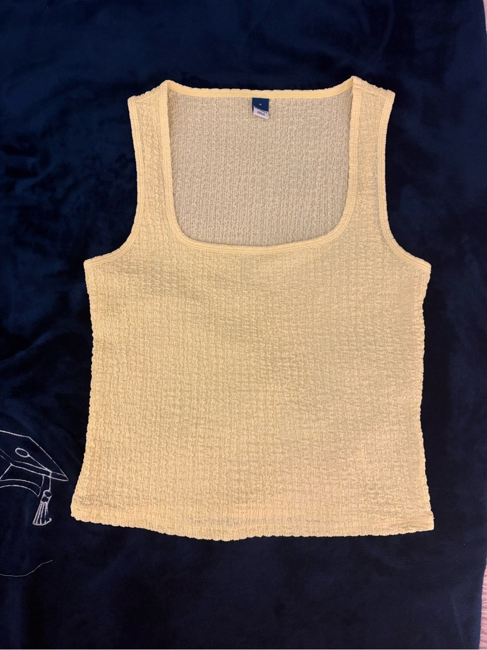 Old Navy Pale Yellow Square Neck Tank Top